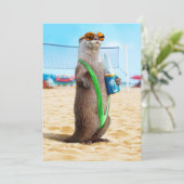 Otter Wearing Mankini Kaart (Staand voorkant)