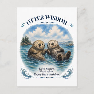Otter Wijsheid Waterverf Inspirerend Briefkaart