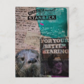  Otter with Vintage Ads Collage Briefkaart (Voorkant)