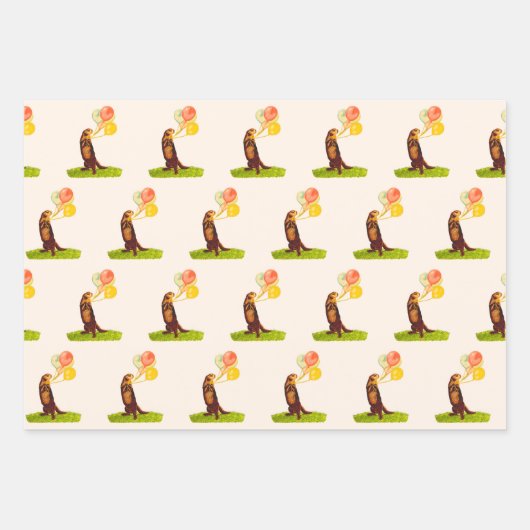 Otter Wrapping Paper Flat Sheet Set 3 (Voorkant)
