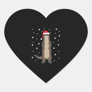 Otter Zee Otter kerstdieren cadeau idee Hart Sticker