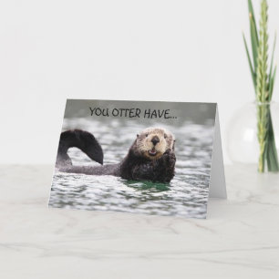 OTTER ZEGT DAT OTTER EEN VROLIJK KERSTFEEST HEEFT FEESTDAGEN KAART