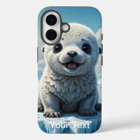 Otterbox baby zeehondenpup zittend op een ijsberg