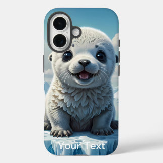 Otterbox baby zeehondenpup zittend op een ijsberg iPhone 16 hoesje