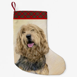 Otterhondschildering - Kute Original Dog Art Kleine Kerstsok