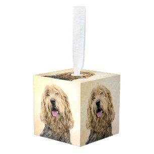 Otterhondschildering - Kute Original Dog Art Kubus Ornament