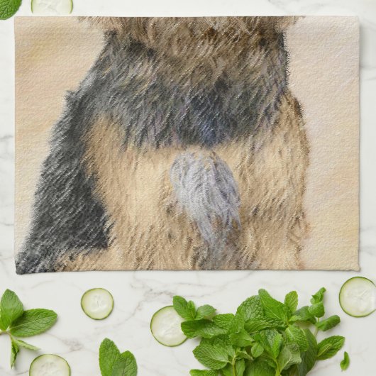 Otterhondschildering - Kute Original Dog Art Theedoek (Gevouwen)