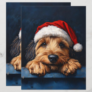 Otterhound Dans Un Papier De Scrapbook De Chapeau