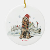 Otterhound Dog Watercolor Monogram Keramisch Ornament (Voorkant)