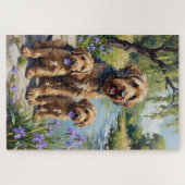 Otterhound Riverside Iris Kunst Legpuzzel (Horizontaal)