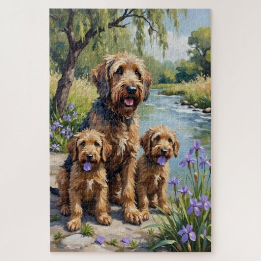 Otterhound Riverside Iris Kunst Legpuzzel (Verticaal)