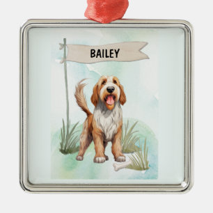 Otterhound-waterverf gepersonaliseerde hond metalen ornament