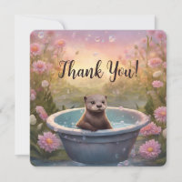 Otterlijk Adorable Baby Bedankkaart