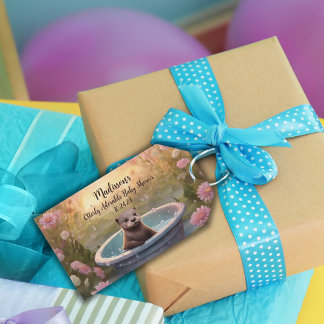 Otterlijk Schattige Baby Shower Magneet  Cadeaulabel