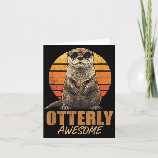 Otterly Awesome Retro Sunset Sea Otter Lover Graph Kaart (Voorkant)