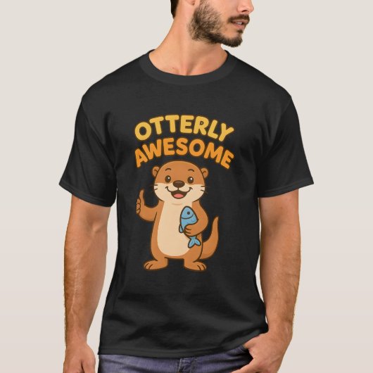 Otterly Awesome T-Shirt | Cute Animal Pun (Devant)