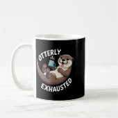 Otterly Exhausted Tired Animal Funny Pun For Otter Koffiemok (Links)