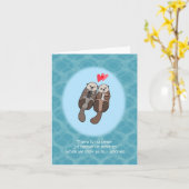 Otters Funny Geeky Love Jubileum/Valentijnsdag Kaart (Gele Bloem)