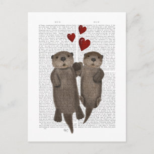 Otters Holding Hands Briefkaart