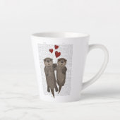 Otters Holding Hands Latte Mok (Rechts)