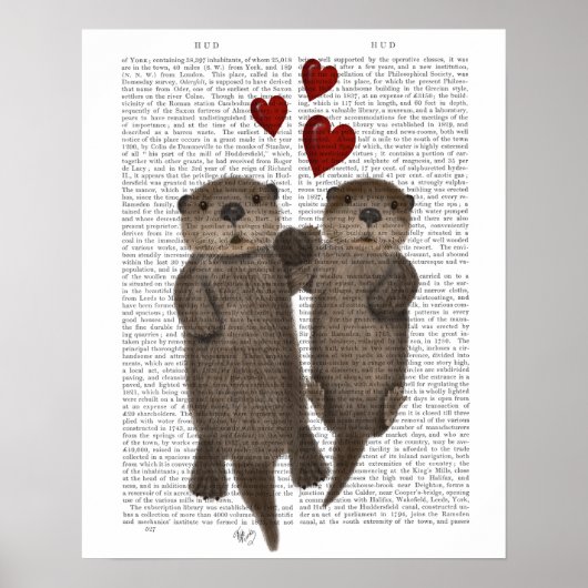 Otters Holding Hands Poster (Voorkant)