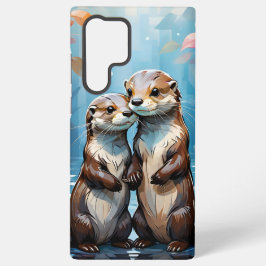 Otters Holding Hands Samsung Galaxy Hoesje