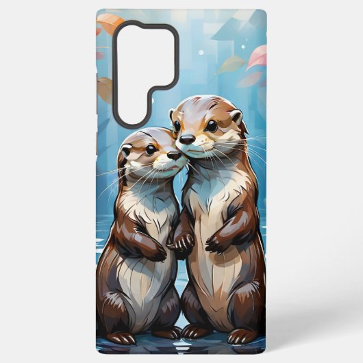 Otters Holding Hands Samsung Galaxy Hoesje (Achterkant)