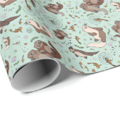 Otters in blauw cadeaupapier (Rol Hoek)