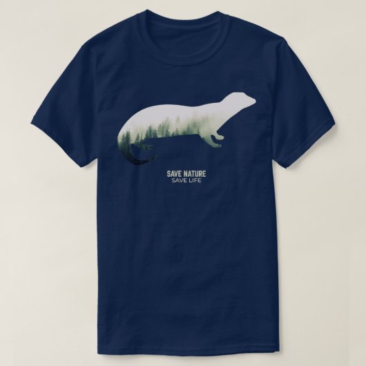 Otters in Forest Environment Climate Protection Cl T-shirt (Design voorkant)