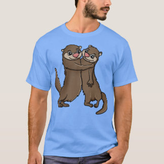 Otters knuffelen t-shirt