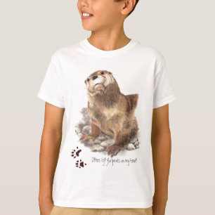 Otters lieten voetafdrukken achter op mijn hart, g t-shirt