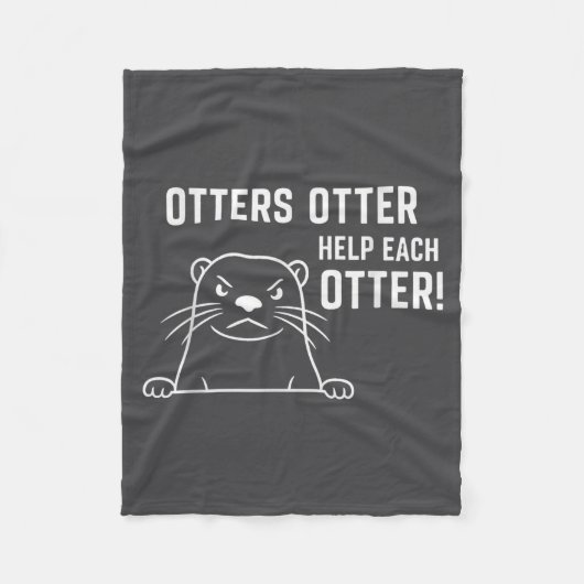 Otters Otter Help Each Otter Funny Otter Quote  Fleece Deken (Voorkant)