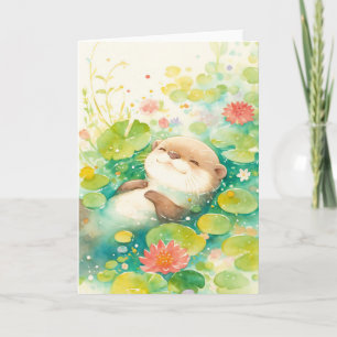 Otter's Paradise tussen Lotus bloemen Kaart