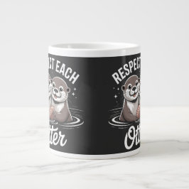 Otters Respecteren Elkaar Grappig Extra Grote Beker