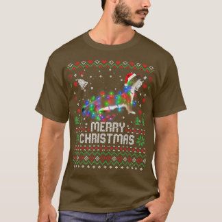 Otters Santa Hat Animal kerstboom Lights Holi T-shirt