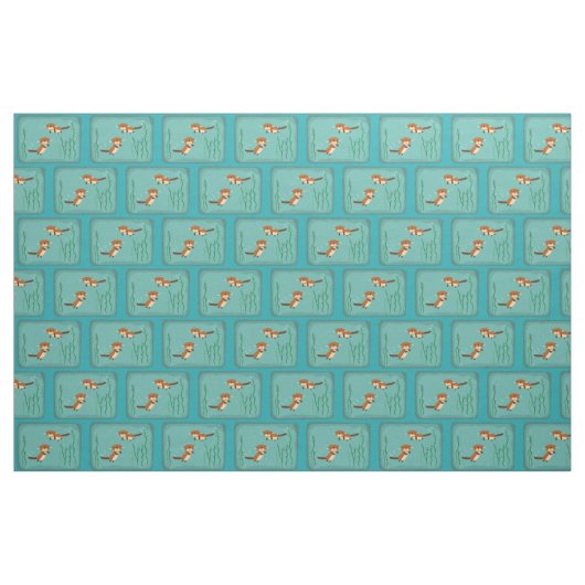 Otters Swimming Stof (Fat Quarter)