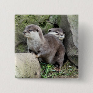 OTTERS VIERKANTE BUTTON 5,1 CM