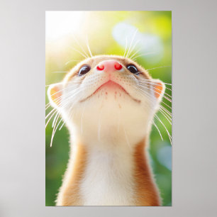 Otters wild dier portret in natuurlijke omgeving poster