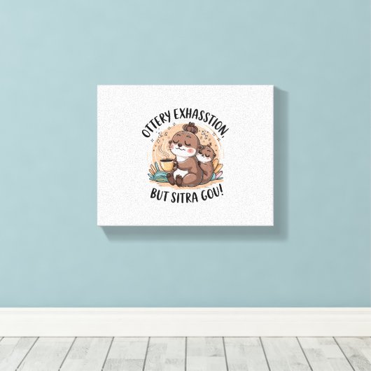 Ottery Expression Schattigee luiheid en Baby Canvas Afdruk (Insitu (Houten vloer))