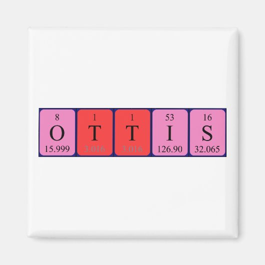 Ottis periodieke table name magnet magneet (Voorkant)