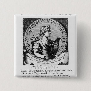 Otto IV van Brunswick Vierkante Button 5,1 Cm