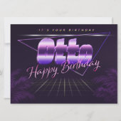 Otto Name Prénom lila retro Carte Anniversaire (Devant)