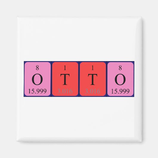 Otto periodieke table name magnet magneet (Voorkant)