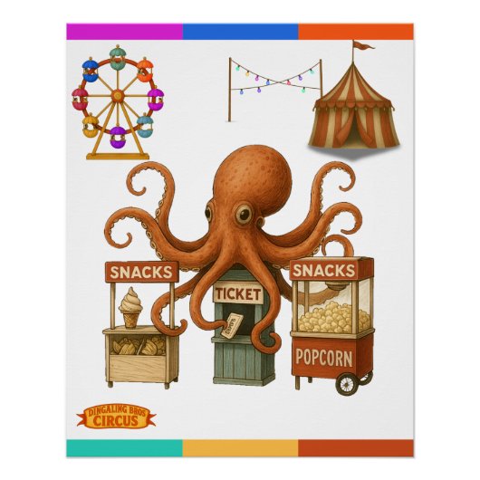 Otto’s circus snack shack perfect poster (Voorkant)