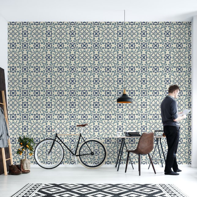 Ottomaans motief behang (Woonkamer)