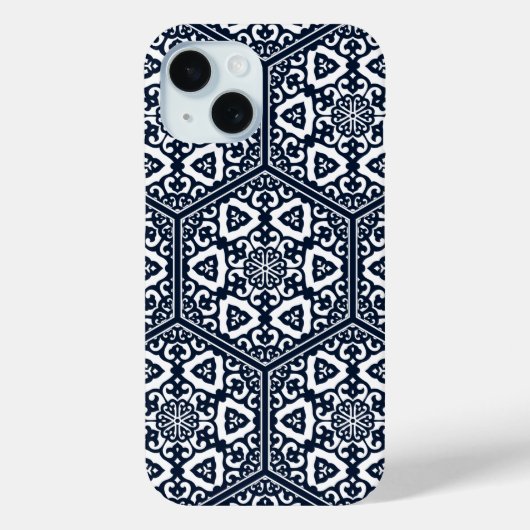 Ottomaans Turks blauw computertraceringsontwerp Case-Mate iPhone Case (Achterkant)