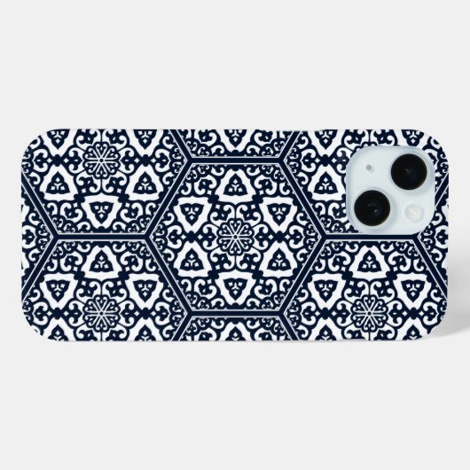 Ottomaans Turks blauw computertraceringsontwerp Case-Mate iPhone Case (Achterkant (horizontaal))