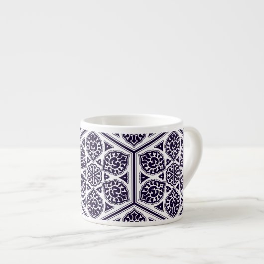 Ottomaans turks blauw ware rozet ontwerp espresso kop (Voorkant rechts)