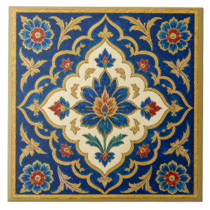 Ottomaanse Iznik bloemensier medaillon muurschilde Tegeltje