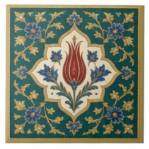 Ottomaanse Iznik Tulp Bloemenschildering Tegeltje